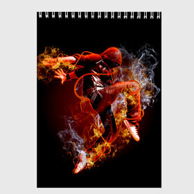 Скетчбук с принтом Огненный танец в Новосибирске, 100% бумага
 | 48 листов, плотность листов — 100 г/м2, плотность картонной обложки — 250 г/м2. Листы скреплены сверху удобной пружинной спиралью | background | black | dance | dancer | energy | fire | flame | flying | male | мужчина | огненный | пламя | полет | танец | танцор | фон | черный | энергия