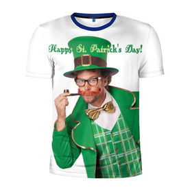 Мужская футболка 3D спортивная с принтом Ирландия в Новосибирске, 100% полиэстер с улучшенными характеристиками | приталенный силуэт, круглая горловина, широкие плечи, сужается к линии бедра | irish | st. patricks day | зеленый | ирландец | лепрекон