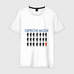 Мужская футболка хлопок с принтом Depeche Mode в Новосибирске, 100% хлопок | прямой крой, круглый вырез горловины, длина до линии бедер, слегка спущенное плечо. | дипиш | мод | рок