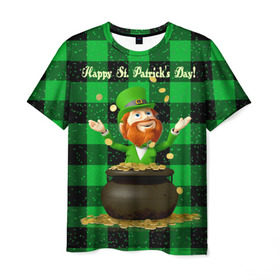 Мужская футболка 3D с принтом Ирландия в Новосибирске, 100% полиэфир | прямой крой, круглый вырез горловины, длина до линии бедер | irish | st. patricks day | зеленый | ирландец | лепрекон