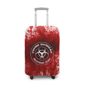 Чехол для чемодана 3D с принтом зомбиапокалипсис в Новосибирске, 86% полиэфир, 14% спандекс | двустороннее нанесение принта, прорези для ручек и колес | the walking dead | апокалипсис | замбиапокалипсис | зомби | кровь | ходячие мертвецы