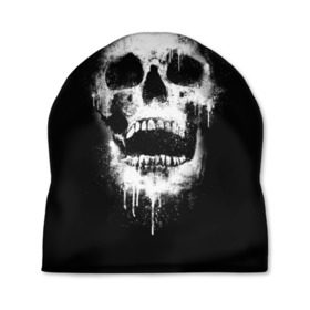 Шапка 3D с принтом Evil Skull в Новосибирске, 100% полиэстер | универсальный размер, печать по всей поверхности изделия | Тематика изображения на принте: bone | dark | death | evil | hipster | skelet | skull | кости | скелет | темнота | хипстер | череп