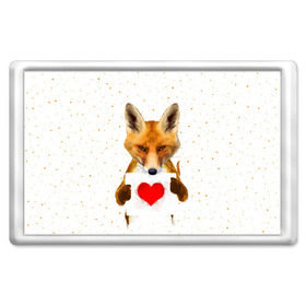 Магнит 45*70 с принтом Влюбленная лиса в Новосибирске, Пластик | Размер: 78*52 мм; Размер печати: 70*45 | Тематика изображения на принте: animal | beast | fox | heart | love | orange | животное | зверь | лис | лиса | личиска | любовь | рыжая | сердце