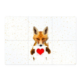 Магнитный плакат 3Х2 с принтом Влюбленная лиса в Новосибирске, Полимерный материал с магнитным слоем | 6 деталей размером 9*9 см | Тематика изображения на принте: animal | beast | fox | heart | love | orange | животное | зверь | лис | лиса | личиска | любовь | рыжая | сердце