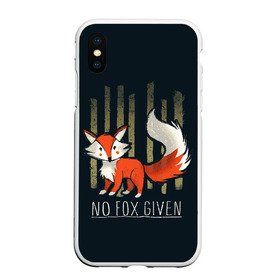 Чехол для iPhone XS Max матовый с принтом No Fox Given в Новосибирске, Силикон | Область печати: задняя сторона чехла, без боковых панелей | animal | beast | fox | heart | love | orange | животное | зверь | лис | лиса | личиска | любовь | рыжая | сердце