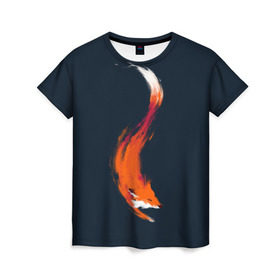 Женская футболка 3D с принтом Хитрая лисичка в Новосибирске, 100% полиэфир ( синтетическое хлопкоподобное полотно) | прямой крой, круглый вырез горловины, длина до линии бедер | animal | beast | fox | heart | love | orange | животное | зверь | лис | лиса | личиска | любовь | рыжая | сердце