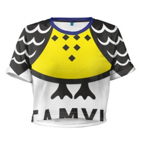 Женская футболка 3D укороченная с принтом Сова. Патамушта вот так! в Новосибирске, 100% полиэстер | круглая горловина, длина футболки до линии талии, рукава с отворотами | owl | сова | совушка