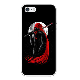 Чехол для iPhone 5/5S матовый с принтом Лунный убийца в Новосибирске, Силикон | Область печати: задняя сторона чехла, без боковых панелей | Тематика изображения на принте: moon | ninja | warrior | воин | звезды | луна | ниндзя