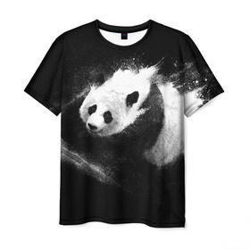 Мужская футболка 3D с принтом Молочная панда в Новосибирске, 100% полиэфир | прямой крой, круглый вырез горловины, длина до линии бедер | animal | bear | beast | milk | nature | panda | животное | зверь | медведь | молоко | панда | природа