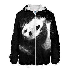 Мужская куртка 3D с принтом Молочная панда в Новосибирске, ткань верха — 100% полиэстер, подклад — флис | прямой крой, подол и капюшон оформлены резинкой с фиксаторами, два кармана без застежек по бокам, один большой потайной карман на груди. Карман на груди застегивается на липучку | animal | bear | beast | milk | nature | panda | животное | зверь | медведь | молоко | панда | природа