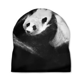 Шапка 3D с принтом Молочная панда в Новосибирске, 100% полиэстер | универсальный размер, печать по всей поверхности изделия | animal | bear | beast | milk | nature | panda | животное | зверь | медведь | молоко | панда | природа