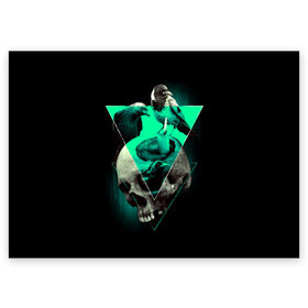 Поздравительная открытка с принтом Череп колдуна в Новосибирске, 100% бумага | плотность бумаги 280 г/м2, матовая, на обратной стороне линовка и место для марки
 | art | bone | dark | death | evil | fashion | hipster | shaman | skelet | skull | sweet | witch | арт | грудь | колдун | кости | маг | мода | ребра | скелет | стиль | темный | хипстер | череп