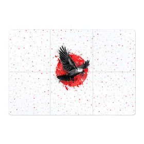 Магнитный плакат 3Х2 с принтом Черный ворон в Новосибирске, Полимерный материал с магнитным слоем | 6 деталей размером 9*9 см | bird | black | fly | moon | sun | ворон | луна | полет | птица | солнце | черный