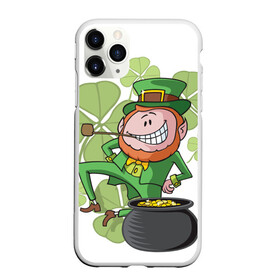Чехол для iPhone 11 Pro матовый с принтом Ирландия в Новосибирске, Силикон |  | clover | gold | green | irish | money | st. patrick | деньги | зелёный | золото | ирландская | клевер | лепрекон