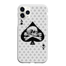 Чехол для iPhone 11 Pro Max матовый с принтом Смертельный туз в Новосибирске, Силикон |  | poker | игра | карта | кости | скелет | туз | череп