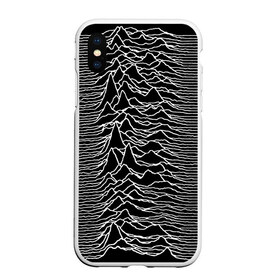 Чехол для iPhone XS Max матовый с принтом Joy Division Unknown Pleasures в Новосибирске, Силикон | Область печати: задняя сторона чехла, без боковых панелей | joy division | альбом | волны | горы | линии | обложка | панк | рок