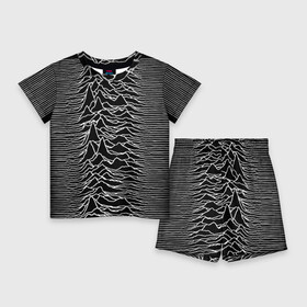 Детский костюм с шортами 3D с принтом Joy Division. Unknown Pleasures в Новосибирске,  |  | joy division | альбом | волны | горы | линии | обложка | панк | рок