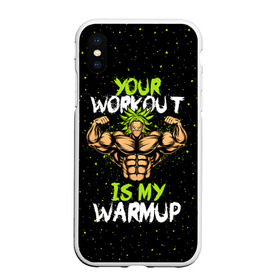 Чехол для iPhone XS Max матовый с принтом My Workout в Новосибирске, Силикон | Область печати: задняя сторона чехла, без боковых панелей | Тематика изображения на принте: dragon ball | strong | workout | воркаут | драгон бол