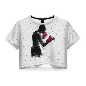 Женская футболка 3D укороченная с принтом Hope Faith в Новосибирске, 100% полиэстер | круглая горловина, длина футболки до линии талии, рукава с отворотами | Тематика изображения на принте: boxing | combat | fight | fighter | kickboxing | muay thai | wrestling | боец | бой | бокс | боксер | драка | кикбоксинг | май тай