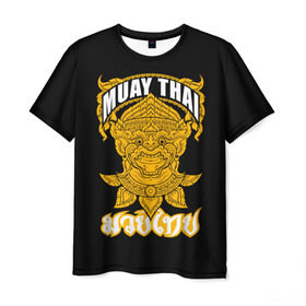 Мужская футболка 3D с принтом Muay Thai Fighter в Новосибирске, 100% полиэфир | прямой крой, круглый вырез горловины, длина до линии бедер | boxing | combat | fight | fighter | kickboxing | muay thai | wrestling | боец | бой | бокс | боксер | драка | кикбоксинг | май тай