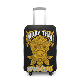 Чехол для чемодана 3D с принтом Muay Thai Fighter в Новосибирске, 86% полиэфир, 14% спандекс | двустороннее нанесение принта, прорези для ручек и колес | boxing | combat | fight | fighter | kickboxing | muay thai | wrestling | боец | бой | бокс | боксер | драка | кикбоксинг | май тай