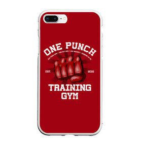 Чехол для iPhone 7Plus/8 Plus матовый с принтом One Punch Gym в Новосибирске, Силикон | Область печати: задняя сторона чехла, без боковых панелей | boxing | combat | fight | fighter | kickboxing | muay thai | wrestling | боец | бой | бокс | боксер | драка | кикбоксинг | май тай