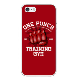 Чехол для iPhone 5/5S матовый с принтом One Punch Gym в Новосибирске, Силикон | Область печати: задняя сторона чехла, без боковых панелей | boxing | combat | fight | fighter | kickboxing | muay thai | wrestling | боец | бой | бокс | боксер | драка | кикбоксинг | май тай