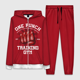 Женский костюм 3D с принтом One Punch Gym в Новосибирске,  |  | boxing | combat | fight | fighter | kickboxing | muay thai | wrestling | боец | бой | бокс | боксер | драка | кикбоксинг | май тай