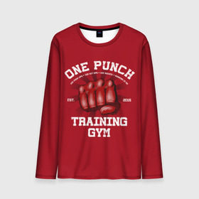 Мужской лонгслив 3D с принтом One Punch Gym в Новосибирске, 100% полиэстер | длинные рукава, круглый вырез горловины, полуприлегающий силуэт | boxing | combat | fight | fighter | kickboxing | muay thai | wrestling | боец | бой | бокс | боксер | драка | кикбоксинг | май тай