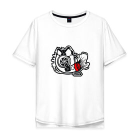 Мужская футболка хлопок Oversize с принтом Турбина в Новосибирске, 100% хлопок | свободный крой, круглый ворот, “спинка” длиннее передней части | Тематика изображения на принте: турбина | турбо