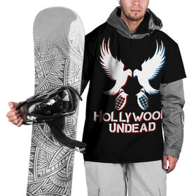Накидка на куртку 3D с принтом Hollywood Undead в Новосибирске, 100% полиэстер |  | hollywood undead