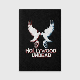 Обложка для паспорта матовая кожа с принтом Hollywood Undead в Новосибирске, натуральная матовая кожа | размер 19,3 х 13,7 см; прозрачные пластиковые крепления | Тематика изображения на принте: hollywood undead