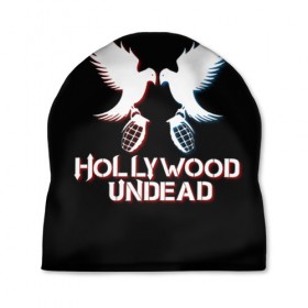 Шапка 3D с принтом Hollywood Undead в Новосибирске, 100% полиэстер | универсальный размер, печать по всей поверхности изделия | hollywood undead