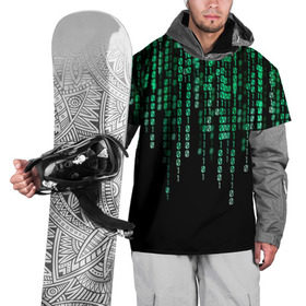 Накидка на куртку 3D с принтом Матрица в Новосибирске, 100% полиэстер |  | background | black | green | matrix | movie | numbers | зеленые | матрица | фильм | фон | цифры | черный