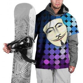 Накидка на куртку 3D с принтом Анонимус в Новосибирске, 100% полиэстер |  | anonymous | www | интернет | маска | свобода | хакер