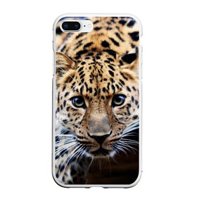 Чехол для iPhone 7Plus/8 Plus матовый с принтом Леопард в Новосибирске, Силикон | Область печати: задняя сторона чехла, без боковых панелей | взгляд | глаза | дикая кошка | леопард | хищник
