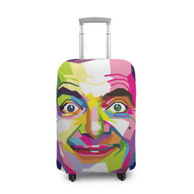 Чехол для чемодана 3D с принтом Роуэн Аткинсон в Новосибирске, 86% полиэфир, 14% спандекс | двустороннее нанесение принта, прорези для ручек и колес | an englishman | bean | bright | color | comedian | look | mr | paint | pop   art | portrait | rowan atkinson | англичанин | бин | взгляд | комик | краски | мистер | поп   арт | портрет | роуэн аткинсон | цвета | яркие