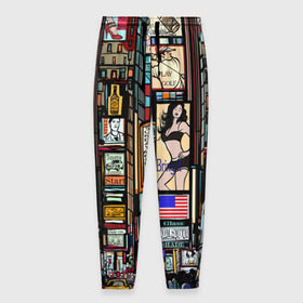Мужские брюки 3D с принтом Нью-Йорк Сити в Новосибирске, 100% полиэстер | манжеты по низу, эластичный пояс регулируется шнурком, по бокам два кармана без застежек, внутренняя часть кармана из мелкой сетки | Тематика изображения на принте: арт | веселые | интересные | популярное | узор
