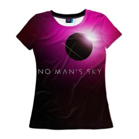 Женская футболка 3D с принтом No Man`s Sky 1 в Новосибирске, 100% полиэфир ( синтетическое хлопкоподобное полотно) | прямой крой, круглый вырез горловины, длина до линии бедер | 
