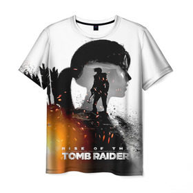 Мужская футболка 3D с принтом Rise of the Tomb Raider 1 в Новосибирске, 100% полиэфир | прямой крой, круглый вырез горловины, длина до линии бедер | rise of the tomb raider | tomb raider | восхождение расхитительницы гробниц | расхитительница гробниц