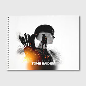 Альбом для рисования с принтом Rise of the Tomb Raider 1 в Новосибирске, 100% бумага
 | матовая бумага, плотность 200 мг. | Тематика изображения на принте: rise of the tomb raider | tomb raider | восхождение расхитительницы гробниц | расхитительница гробниц