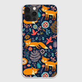 Чехол для iPhone 12 Pro Max с принтом Лисички паттерн в Новосибирске, Силикон |  | fox | животные | лиса | лисичка | лисы | осень | рыжая | фыр фыр | цветы