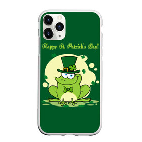 Чехол для iPhone 11 Pro матовый с принтом Ирландия в Новосибирске, Силикон |  | clover | frog | green | happy st. patricks day | ireland | irish | moon | день святого патрика | зелёная | ирландец | ирландия | клевер | луна | лягушка | счастливый | шляпа