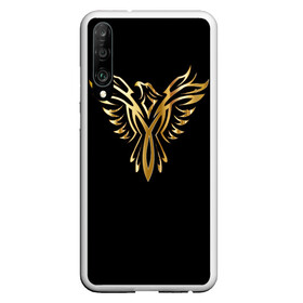 Чехол для Honor P30 с принтом Gold Phoenix в Новосибирске, Силикон | Область печати: задняя сторона чехла, без боковых панелей | злато | золото | клюв | крылья | металл | орёл | птица | феникс