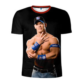 Мужская футболка 3D спортивная с принтом Джон Сина 4 в Новосибирске, 100% полиэстер с улучшенными характеристиками | приталенный силуэт, круглая горловина, широкие плечи, сужается к линии бедра | john cena | wwe | джон сина | рестлер | рестлинг