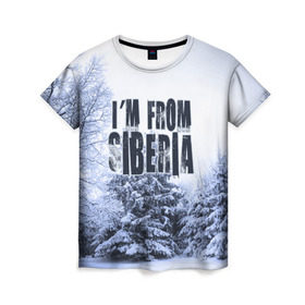 Женская футболка 3D с принтом Я из Сибири в Новосибирске, 100% полиэфир ( синтетическое хлопкоподобное полотно) | прямой крой, круглый вырез горловины, длина до линии бедер | siberia | зима | россия | сибирь | снег | холод