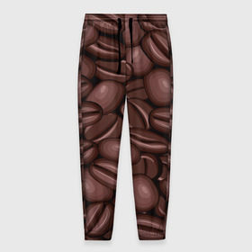 Мужские брюки 3D с принтом Зёрна кофе в Новосибирске, 100% полиэстер | манжеты по низу, эластичный пояс регулируется шнурком, по бокам два кармана без застежек, внутренняя часть кармана из мелкой сетки | beans | coffee | бобы | паттерн