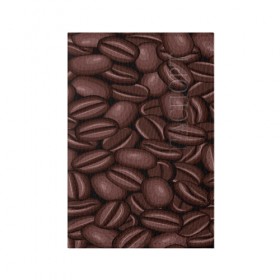 Обложка для паспорта матовая кожа с принтом Зёрна кофе в Новосибирске, натуральная матовая кожа | размер 19,3 х 13,7 см; прозрачные пластиковые крепления | Тематика изображения на принте: beans | coffee | бобы | паттерн