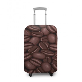 Чехол для чемодана 3D с принтом Зёрна кофе в Новосибирске, 86% полиэфир, 14% спандекс | двустороннее нанесение принта, прорези для ручек и колес | beans | coffee | бобы | паттерн