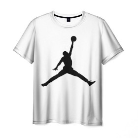 Мужская футболка 3D с принтом Michael Jordan в Новосибирске, 100% полиэфир | прямой крой, круглый вырез горловины, длина до линии бедер | логотип майкл джордан